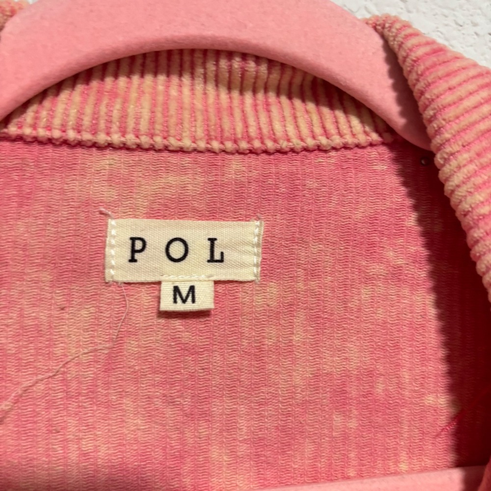 POL Pink Acid Wash Studded Corduroy Jacket Bohemian Frayed Trucker Women‎ MEdium - Picture 3 of 7